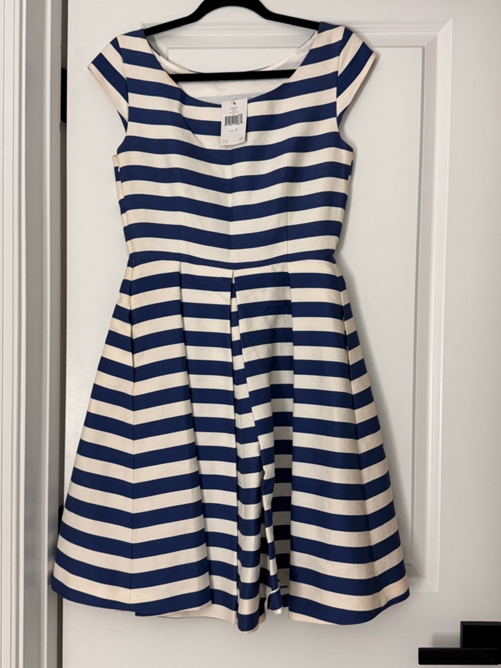 Women’s NWT Kate Spade Navy and White Striped Fit-and-Flare Dress
